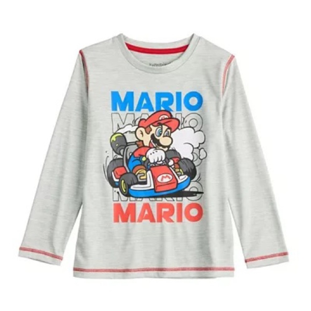 🎮 NWT boys 6 Jumping Beans Active Mario long sleeve shirt official Nintendo